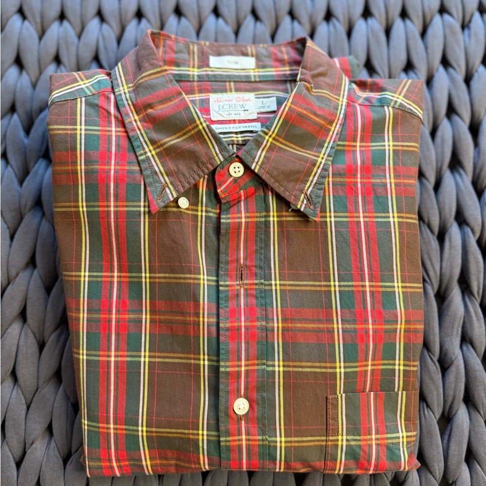 J. Crew Men's Plaid B/U